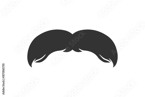 Black mustache vector illustration. Simple style icon isolated on white background