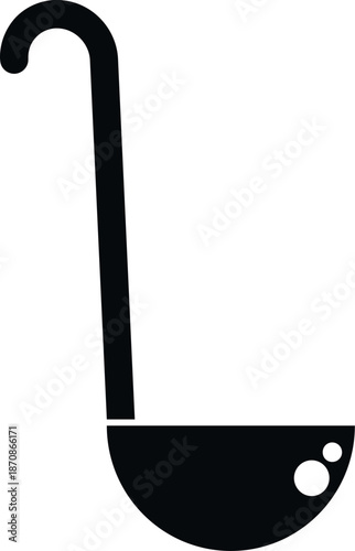 Kitchen ladle for serving soup and other liquid foods