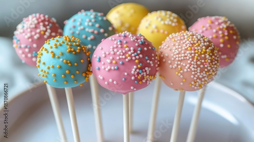 Colorful cake pops on sticks (1)