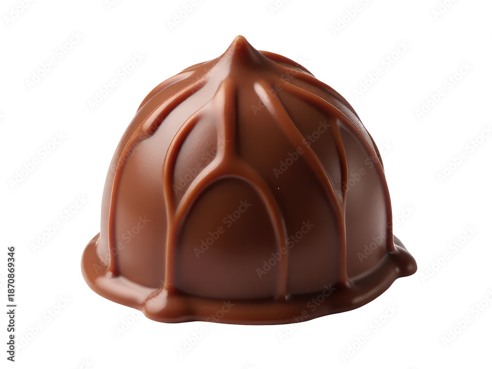 Obraz premium Rich chocolate smothered in sticky caramel on a clean white surface, perfect for snacking or gift giving