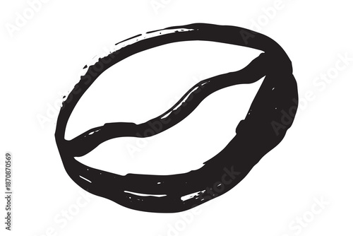 Hand drawn fresh roasted coffee bean Arabica robusta seed doodle Single element for print, web, design, decor