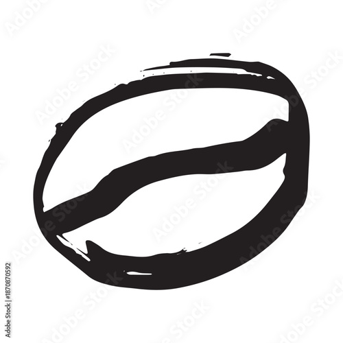 Hand drawn fresh roasted coffee bean Arabica robusta seed doodle Single element for print, web, design, decor
