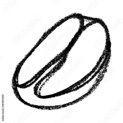 Hand drawn fresh roasted coffee bean Arabica robusta seed doodle Single element for print, web, design, decor