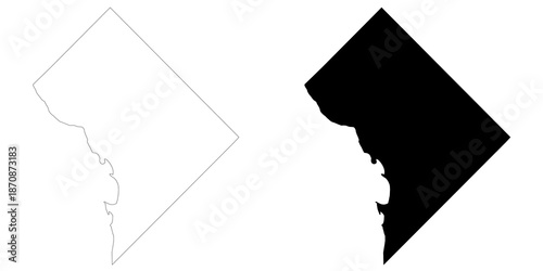 district of Columbia, Washington DC map. capital of United State