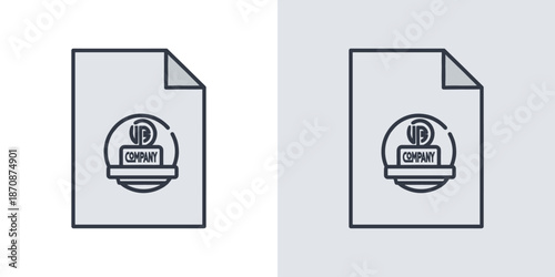 Documents with a digital fingerprint icon on a simple background viewed from directly above