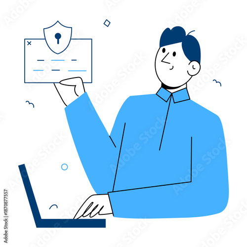 A hand drawn style illustration showing a software update