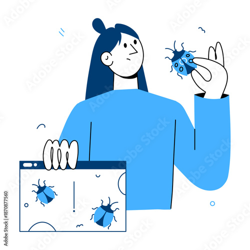 A hand drawn style illustration showing a software update