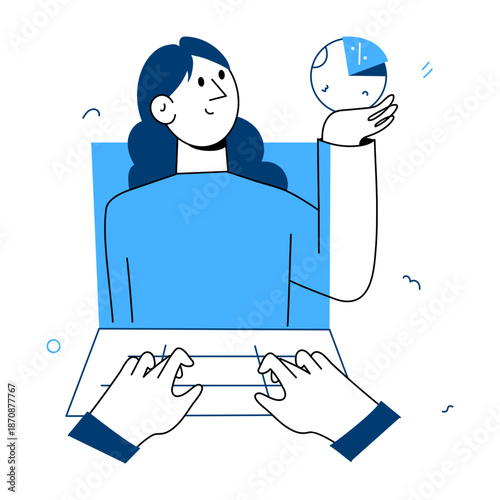 A hand drawn style illustration showing a software update