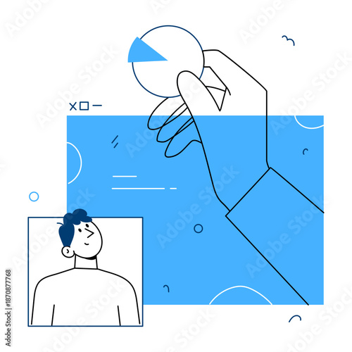 A hand drawn style illustration showing a software update