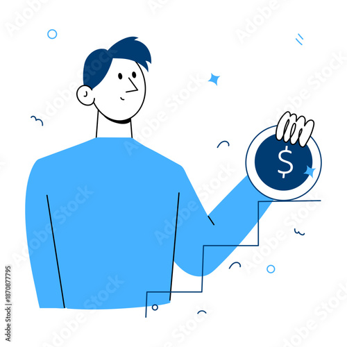 A hand drawn style illustration showing a software update