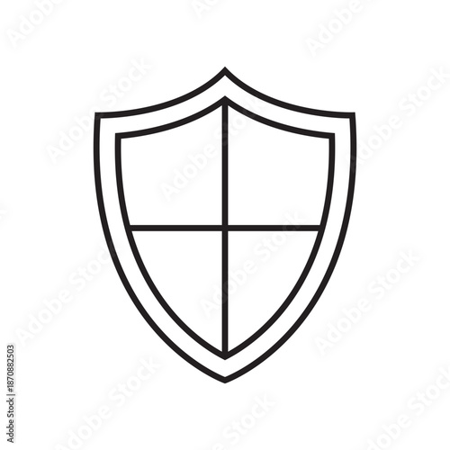 Free Download Protection Emblem: A stark, minimalist depiction of a shield, a universal symbol of security, defense, and protection, embodies a sense of safety and resilience. - GFXLoad