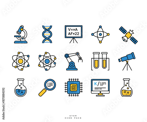 STEM Education amp Science Vector Icons