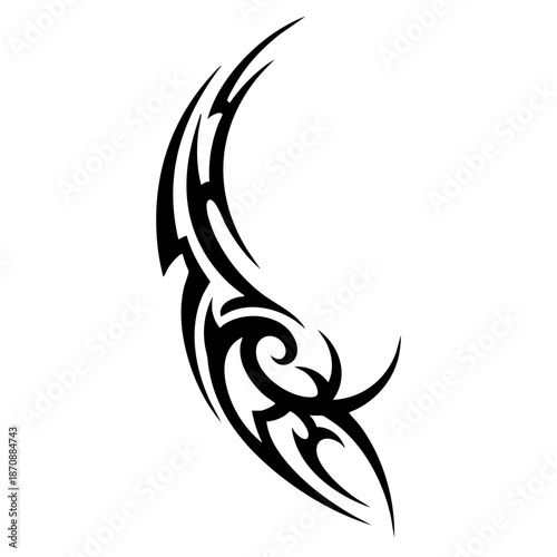 Black And White Abstract Tribal Arm Tattoo Design Illustration
