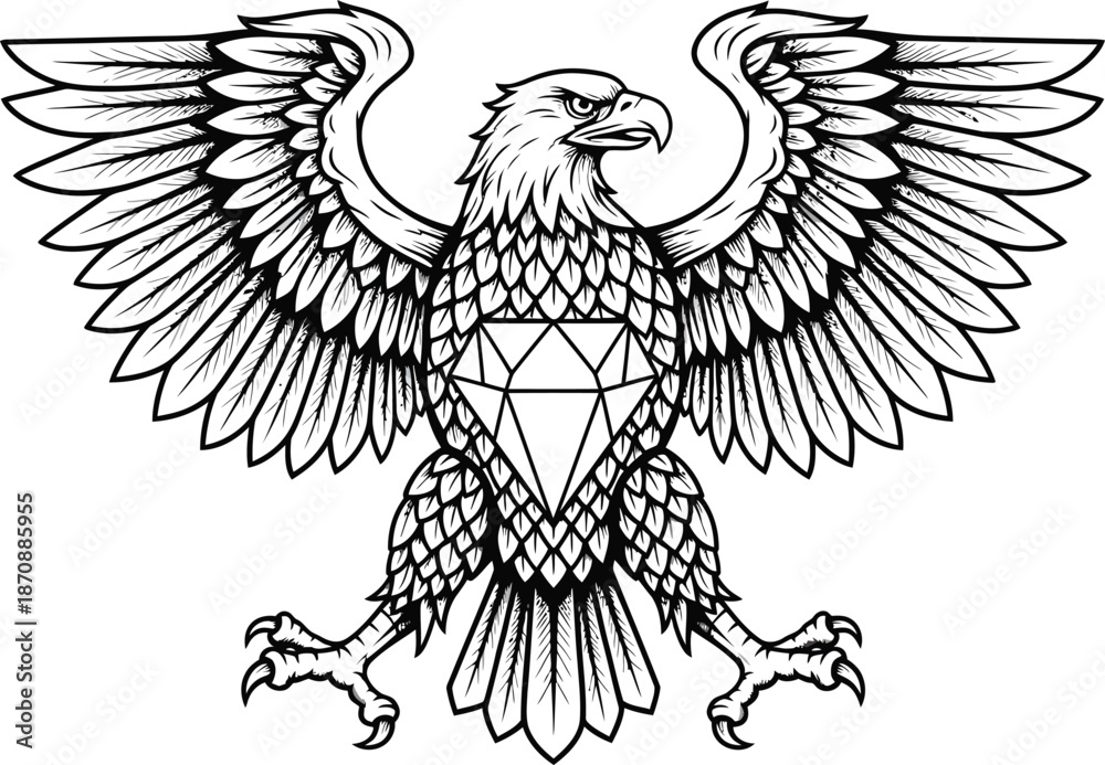 Obraz premium Eagle Wings Heraldic Emblem Vector