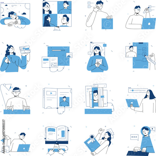 Adobe ICollection of Education and Learning Doodle Style Illustrations llustrator Artwork