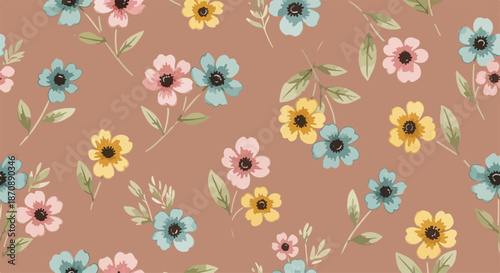 Flower ornamental carpet illustration over white background