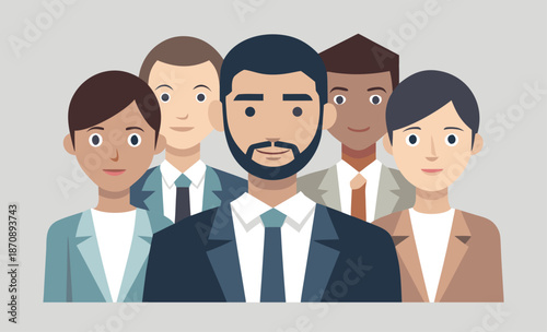 Group of Businesspeople Standing Together Illustration