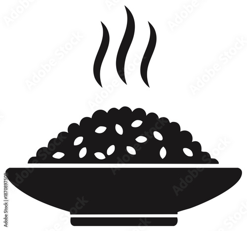 Steaming Bowl of Rice Graphic
