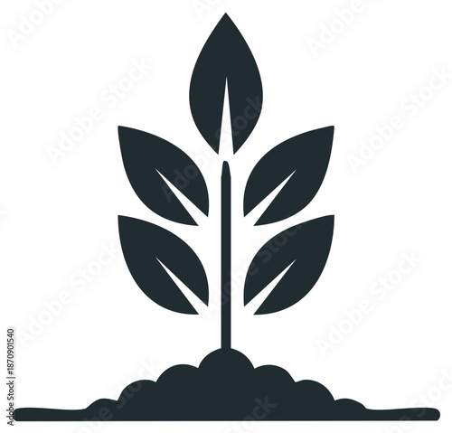 Sapling Icon Growing in Soil Illustration of a New Plant Sprout from Earth Concept