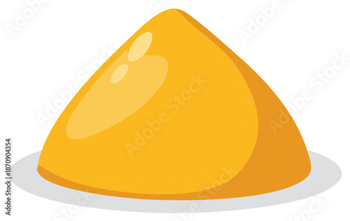 Smooth Yellow Cone Shape with Subtle Highlights and Shadow