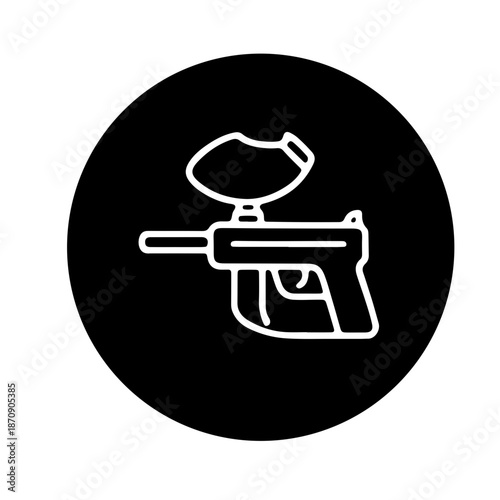 paintball competition gear, markers icon vector design 