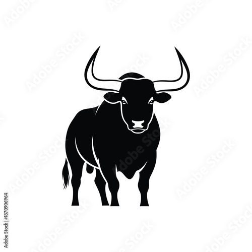 black and white bull