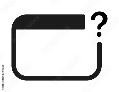 Blank black frame with question mark symbol in upper right corner.
