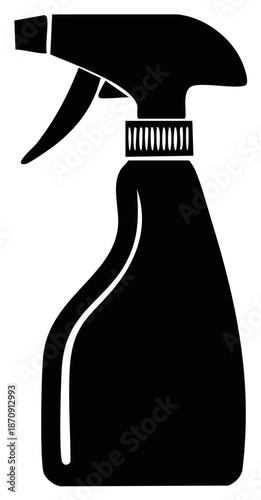 Monochrome Spray Bottle Silhouette Cleaner Dispenser for Liquid Cleaning Agents