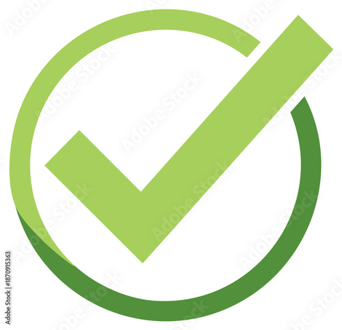 Green Check Mark Symbol Icon Inside Circle Shape Choice Confirmation Agreement