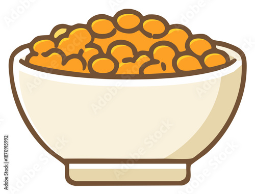 Bowl Full of Orange Ingredients, Vector Illustration, Cooking Concept, Cartoon Style