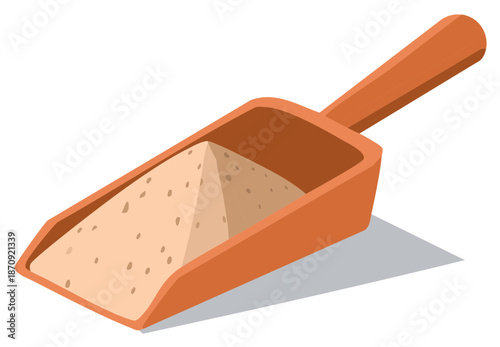 Orange Scoop Filled with Sand or Granulated Material