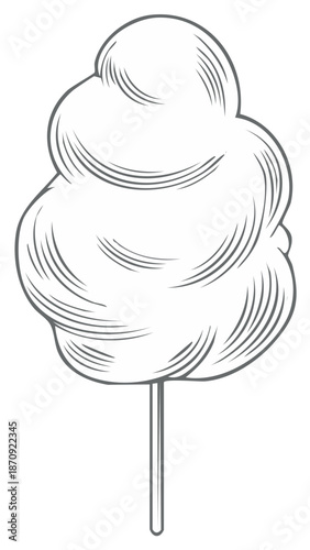 Cotton candy sweet treat on a stick vector illustration
