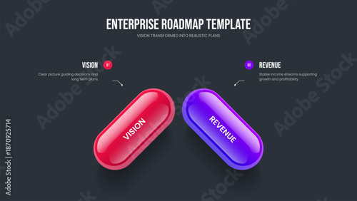 Advertising Briefing 2 Element Diagram Frame Design. Creative Insight Slide Layout Vector Illustration. Market Analysis Two Step Infographic Slideshow Template.