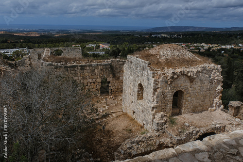 Ancient Ruins of the Crusader Fortress of Yehiam in the Galilee Region, Israel