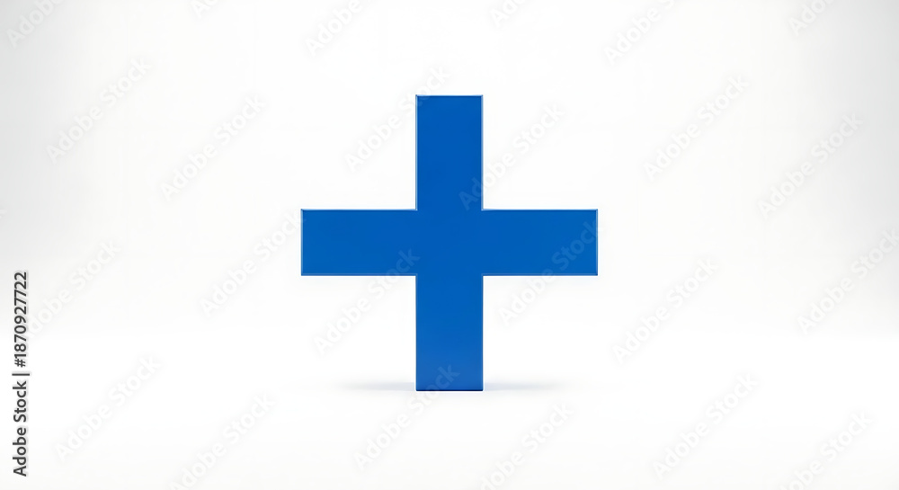Obraz premium A blue plus sign on a white background