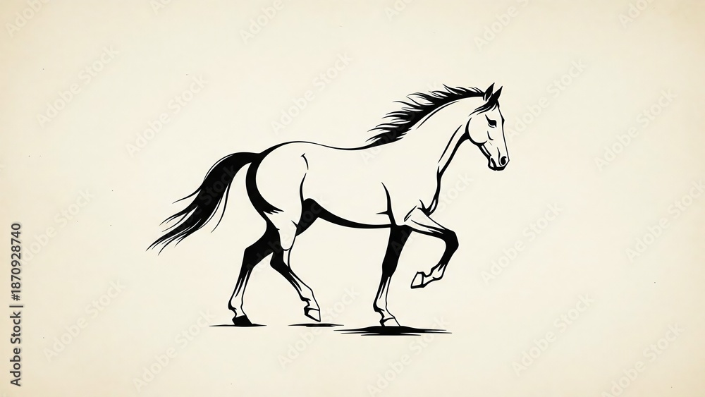 Obraz premium Elegant horse illustration a dynamic sketch of a powerful equine form