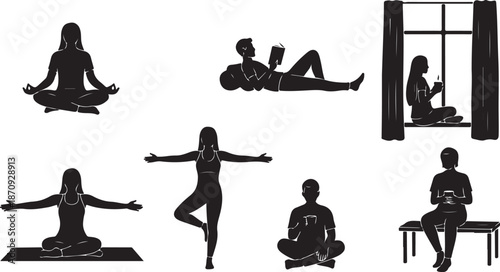 Yoga poses for relaxation and meditation practice