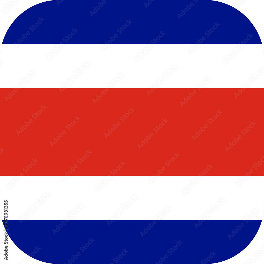 Obraz premium Costa Rica Flag Rounded Square Icon
