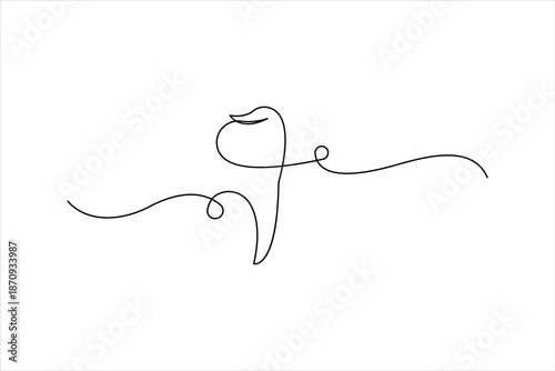 Continuous one line art drawing of teeth sign. line art human teeth vector illustration symbol