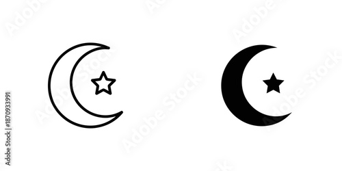 Crescent Moon and Star Symbols