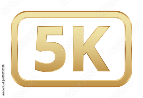 Golden 5k badge: celebrating running achievements and milestones.