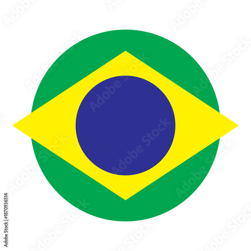 vector brazil flag icon on white background