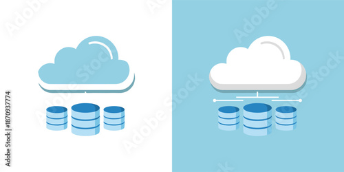 Cloud storage icons illustration showcasing data management and online backup solutions in a simple graphic representation