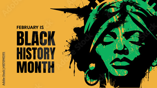 Black History Month - banner,  poster, vector illustration