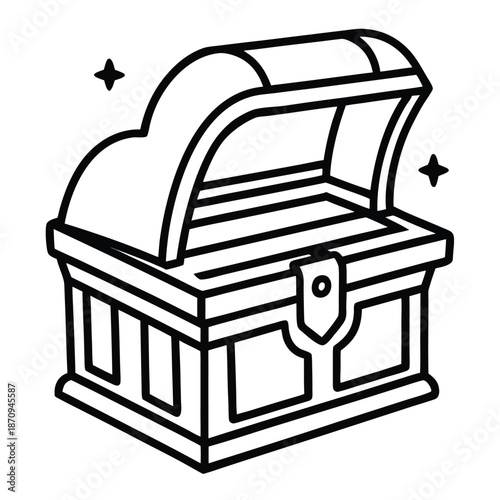 Chest of drawers filled with treasure illustration