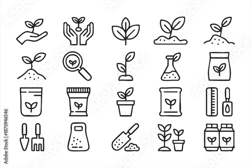 Plant Growth Graphics for Agriculture Apps, Environmental Dashboards