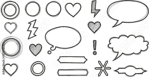 A collection of various cartoon speech bubbles icons and symbols for creative expression and communication