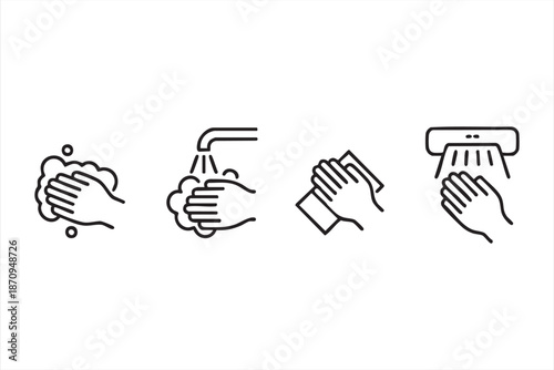 Soap and Sanitizer Symbols for Public Health Apps, Facility Interfaces