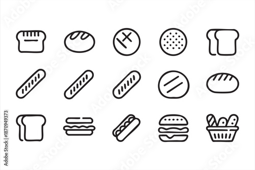 Pastry and Sandwich Symbols for Restaurant Interfaces, Web Templates
