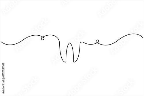 Continuous one line art drawing of tooth concept. Simple dental human tooth line art vector illustration